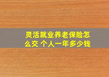 灵活就业养老保险怎么交 个人一年多少钱